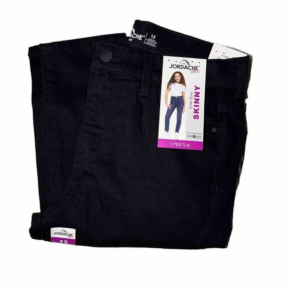 Lot Of 4 JORDACHE GIRLS JEANS Sz 12 SKINNY & Bootcut BLUE Button Zipper Snap - Picture 11 of 16